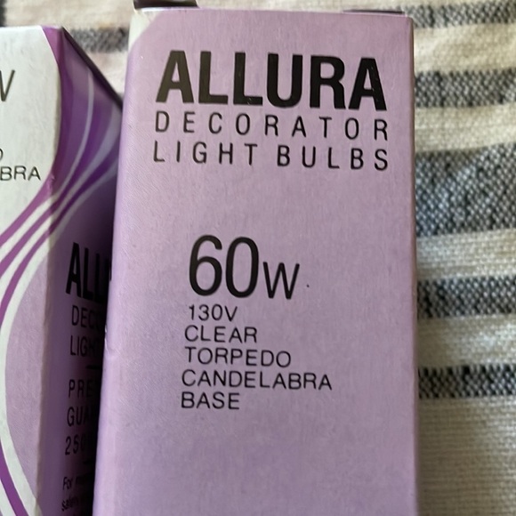 Allura 60W Clear Torpedo Candelabra Base Bulbs - 3 - Picture 2 of 5